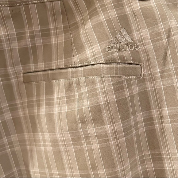 Adidas Plaid Chino Golf Shorts Men’s Size 34 Tan Pockets Casual Lightweight - Picture 3 of 7